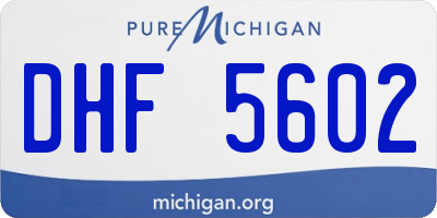 MI license plate DHF5602