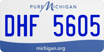 MI license plate DHF5605
