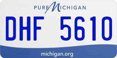 MI license plate DHF5610