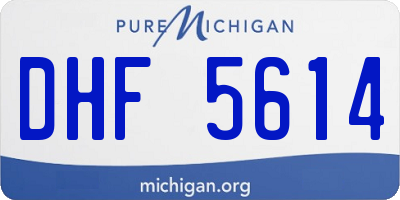 MI license plate DHF5614