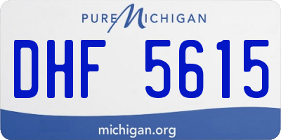 MI license plate DHF5615