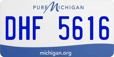 MI license plate DHF5616