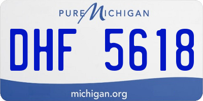 MI license plate DHF5618