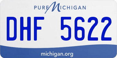 MI license plate DHF5622