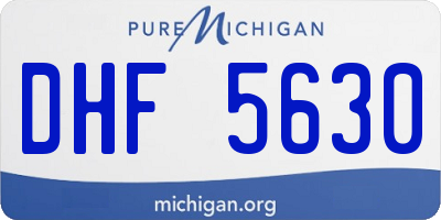 MI license plate DHF5630