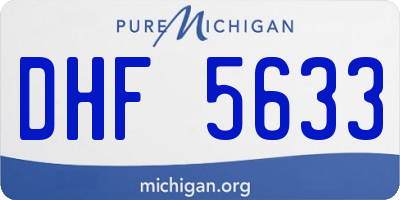 MI license plate DHF5633