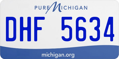 MI license plate DHF5634