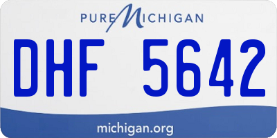 MI license plate DHF5642