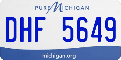 MI license plate DHF5649