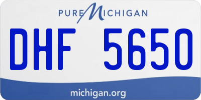 MI license plate DHF5650