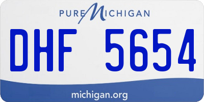 MI license plate DHF5654