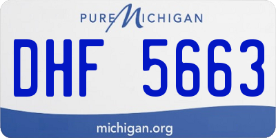 MI license plate DHF5663