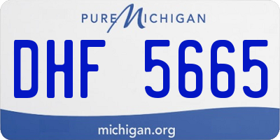 MI license plate DHF5665