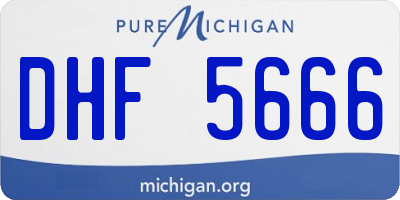 MI license plate DHF5666