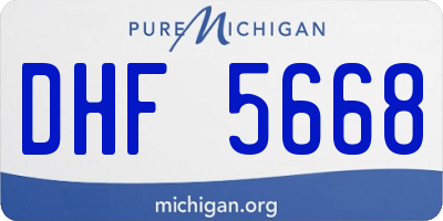 MI license plate DHF5668