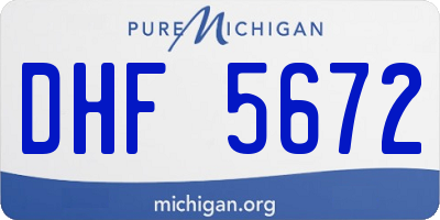 MI license plate DHF5672
