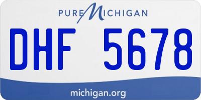 MI license plate DHF5678