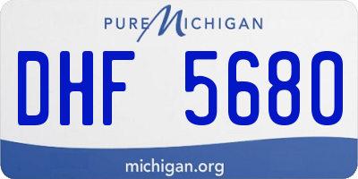 MI license plate DHF5680