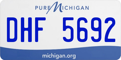 MI license plate DHF5692