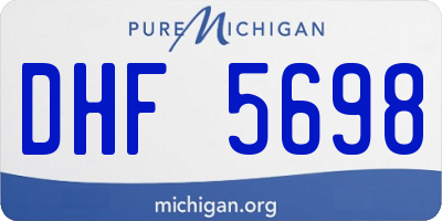 MI license plate DHF5698