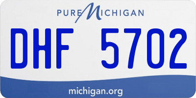 MI license plate DHF5702