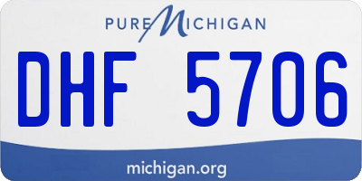 MI license plate DHF5706