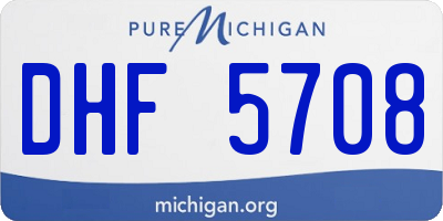 MI license plate DHF5708