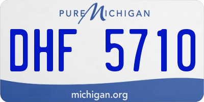 MI license plate DHF5710