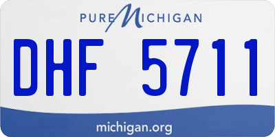 MI license plate DHF5711