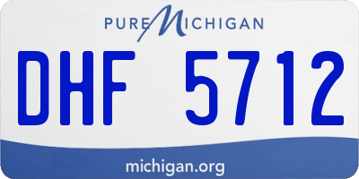 MI license plate DHF5712