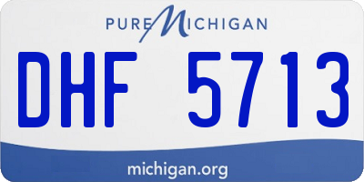 MI license plate DHF5713