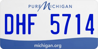 MI license plate DHF5714