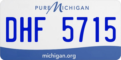MI license plate DHF5715