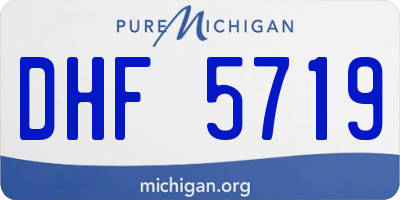 MI license plate DHF5719