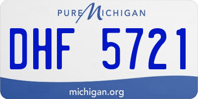 MI license plate DHF5721