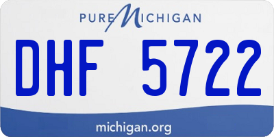 MI license plate DHF5722