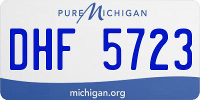 MI license plate DHF5723