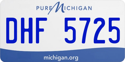 MI license plate DHF5725