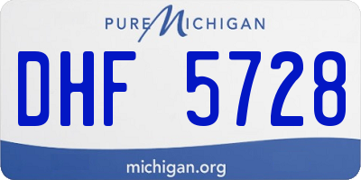 MI license plate DHF5728
