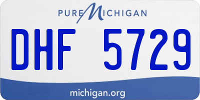 MI license plate DHF5729