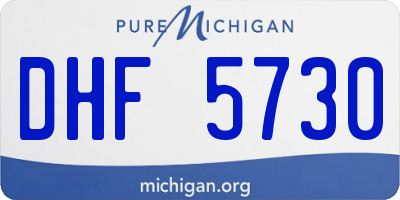 MI license plate DHF5730