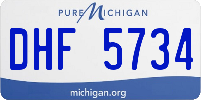 MI license plate DHF5734
