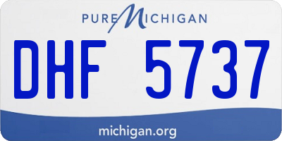 MI license plate DHF5737