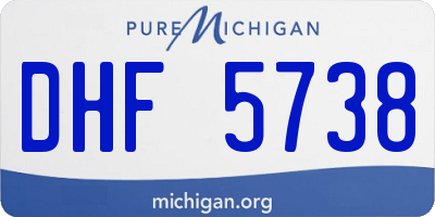 MI license plate DHF5738