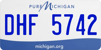 MI license plate DHF5742