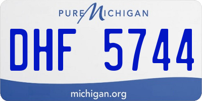 MI license plate DHF5744