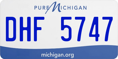 MI license plate DHF5747