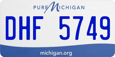 MI license plate DHF5749