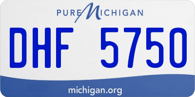 MI license plate DHF5750