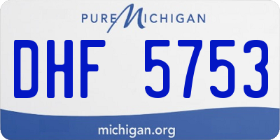 MI license plate DHF5753